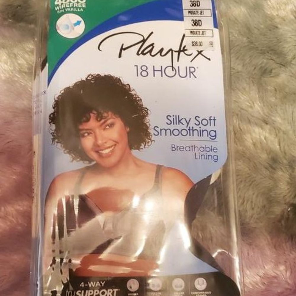 BNIB Playtex 18 Hour Bra Style 4803 wirefree gray 38D